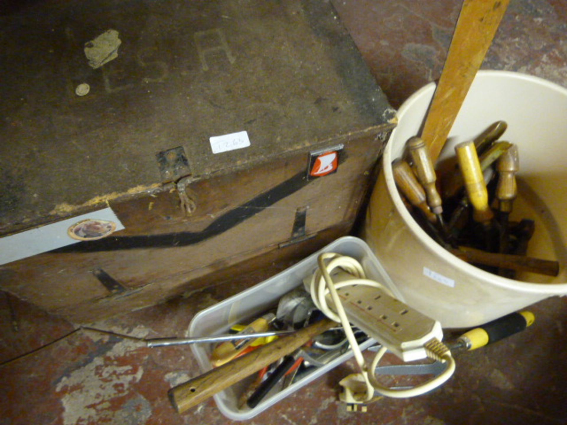 Toolbox and a Tub of Assorted Tools