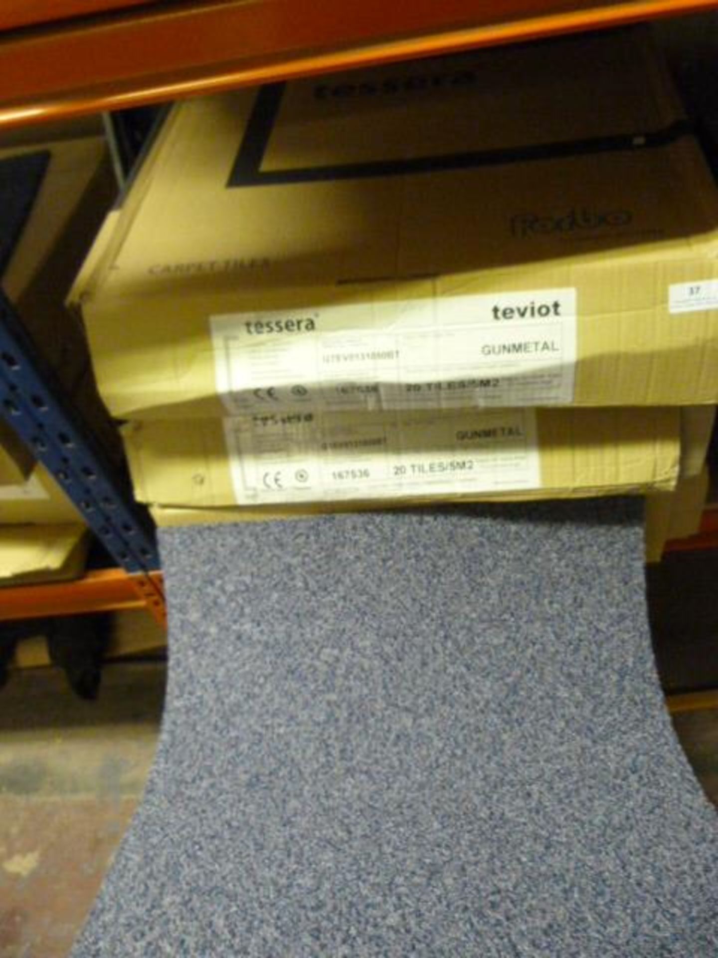 Three Boxes (5x5m Ecah) of Gunmetal Carpet Tiles