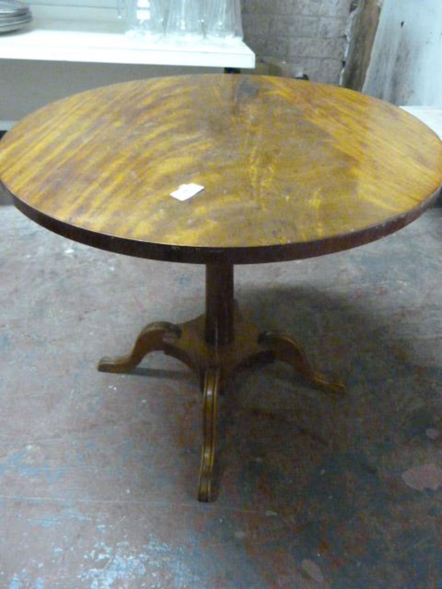 Small Round Single Pedestal Wooden Drinks Table