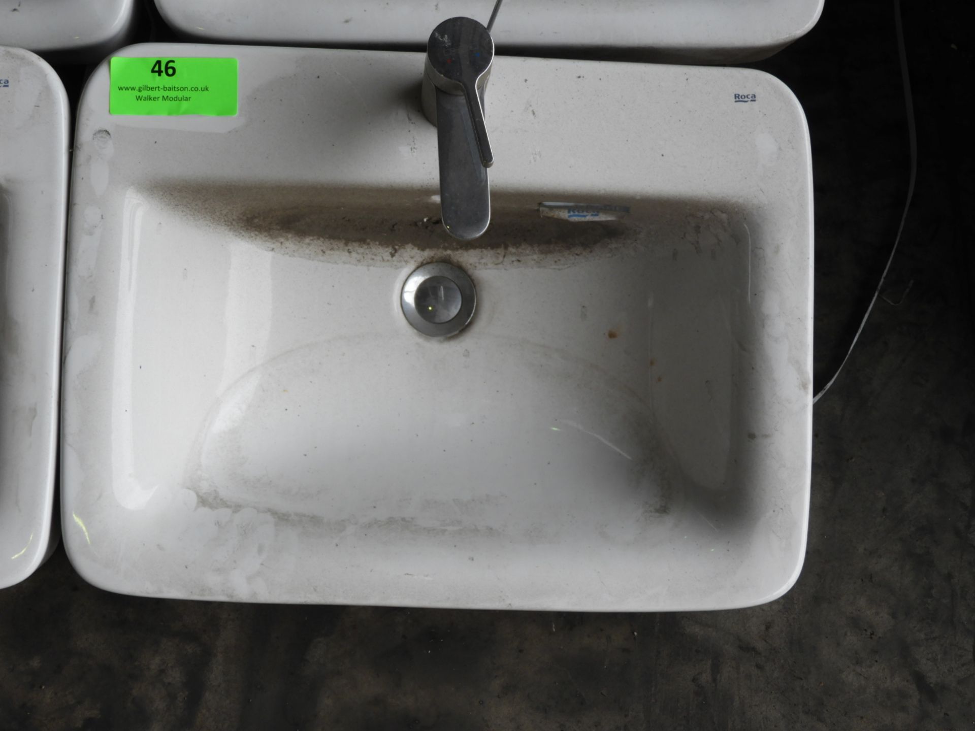 *White Ceramic "Roca" Vanity Unit Basin with Monobloc Tap and Waste - Image 2 of 2