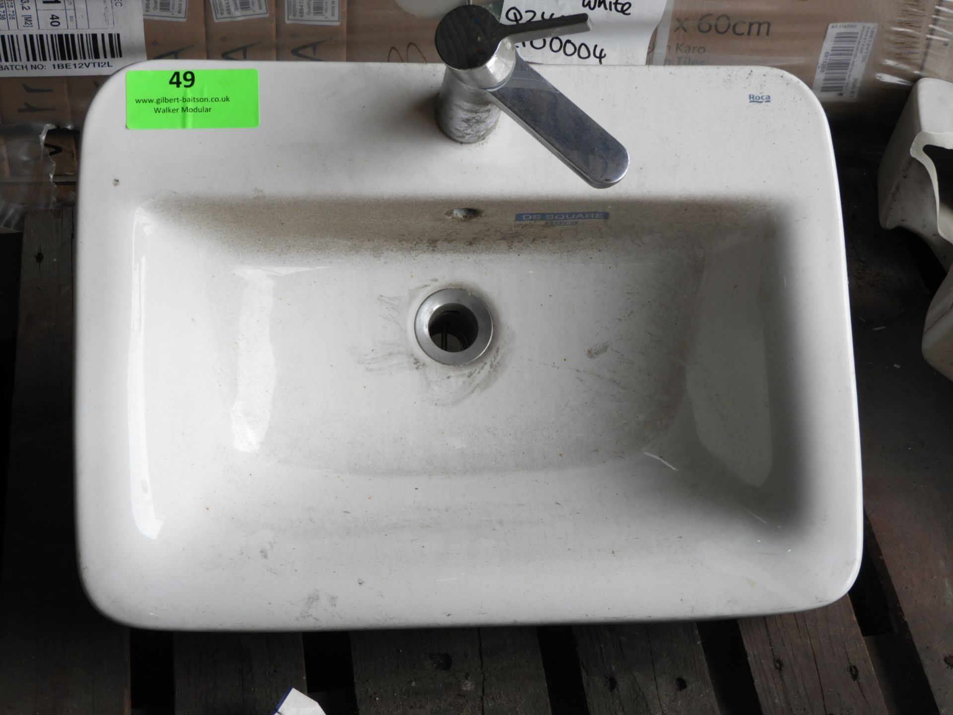 *White Ceramic "Roca" Vanity Unit Basin with Monobloc Tap and Waste - Image 2 of 2