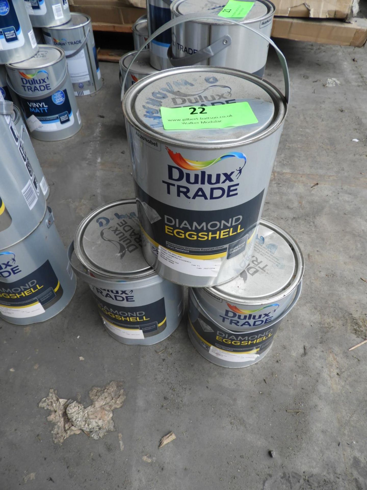 *3x 5L of Dulux Trade "Diamond Eggshell" Ral 9003 Off White - Image 2 of 2