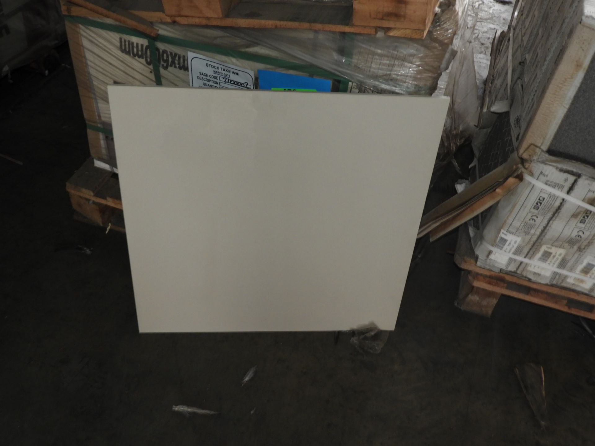 *Pallet Containing ~128 "Lindos Ivory" Polished Floor Tiles 600x600mm