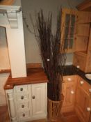 *Willow Decorative Display in Basket with LED Lighting