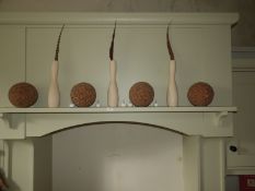 *Three Decorative Vases, LED Candles and Four Decorative Wood Balls