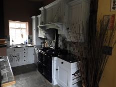 *Handcrafted Grey Painted Range of Kitchen Units with Black Granite Work Surface