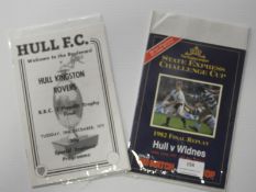 1982 Rugby League Cup Final Replay Programme - Hull vs Widnes