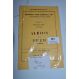 Brighton & Hove Albion vs Frem Program 1960-61