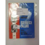 Austria vs England 1979 Close Season Tour Programme