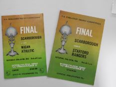 Two Scarborough FA Challenge Trophy Final Programmes