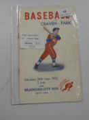 The Old Craven Park Hull 1936 Baseball vs Bradford Sox