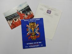 World Cup Final Programme, Letterhead form th FA, and Photograph of Bobby Moore with the World Cup