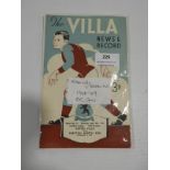 Aston Villa vs Preston North End 1948-49 Programme
