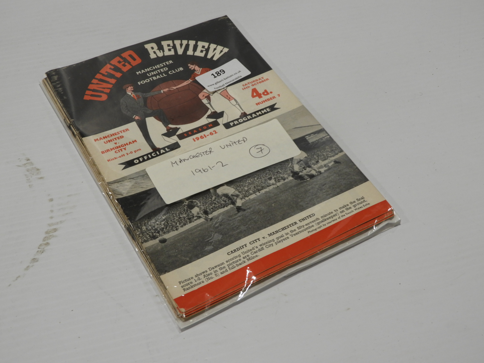 Seven 1962-62 Season Manchester United Programmes