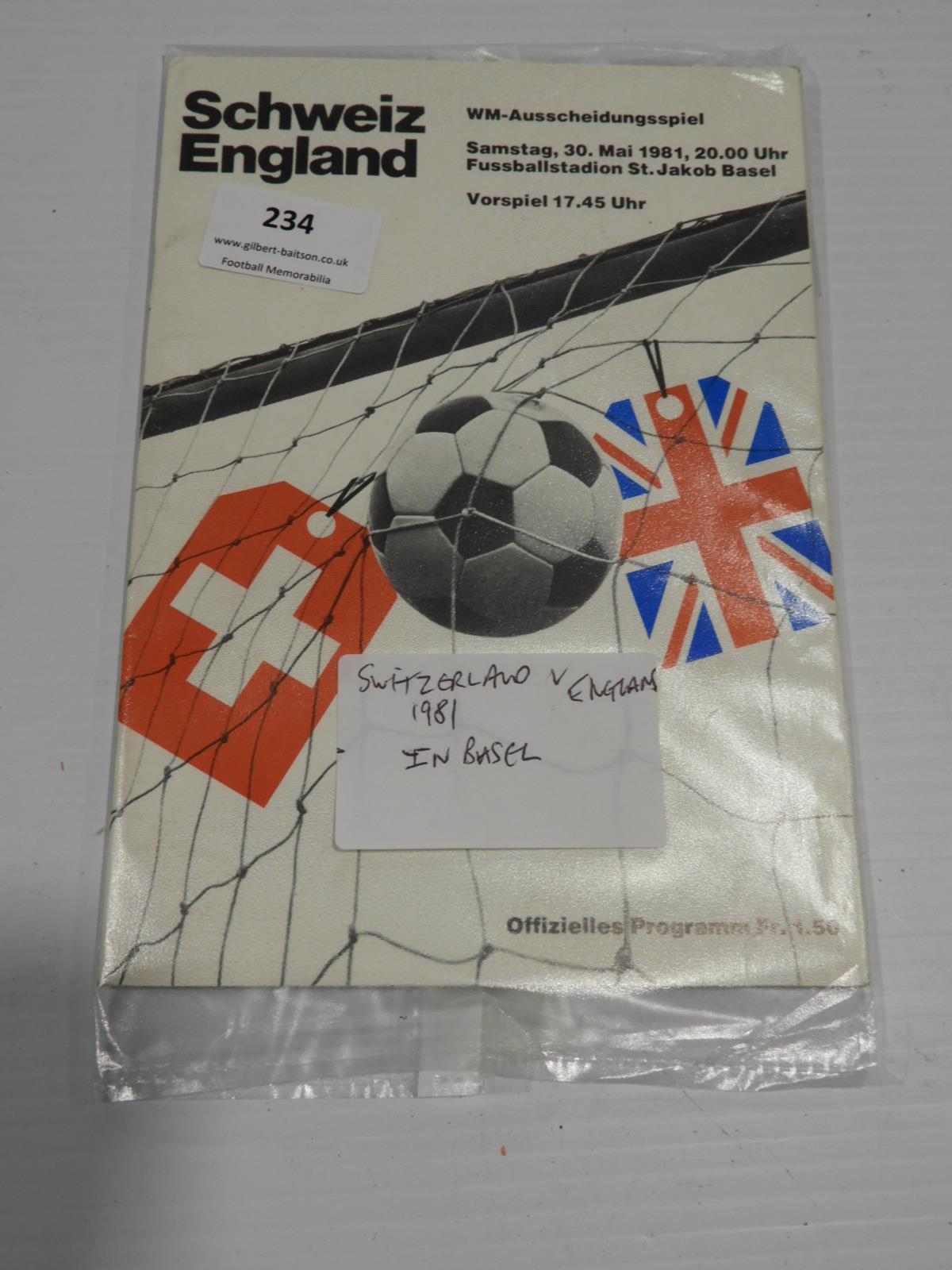 Switzerland vs England 1981 in Basel