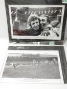 Two Framed & Signed Photos of Jimmy Montgomery at Sunderland in the Early 70's