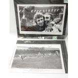 Two Framed & Signed Photos of Jimmy Montgomery at Sunderland in the Early 70's