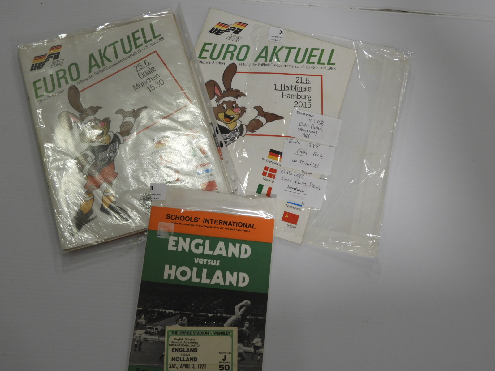 Schools International England vs Holland Ticket at Wembley 1971 and Ticket