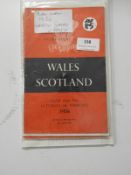 Rugby Union Wales vs Scotland 1956 Programme