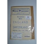 England vs Switzerland at Chelsea 1946