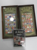Framed Wills Cigarette Card Collection Including the Illustrated Football (Very Rare)
