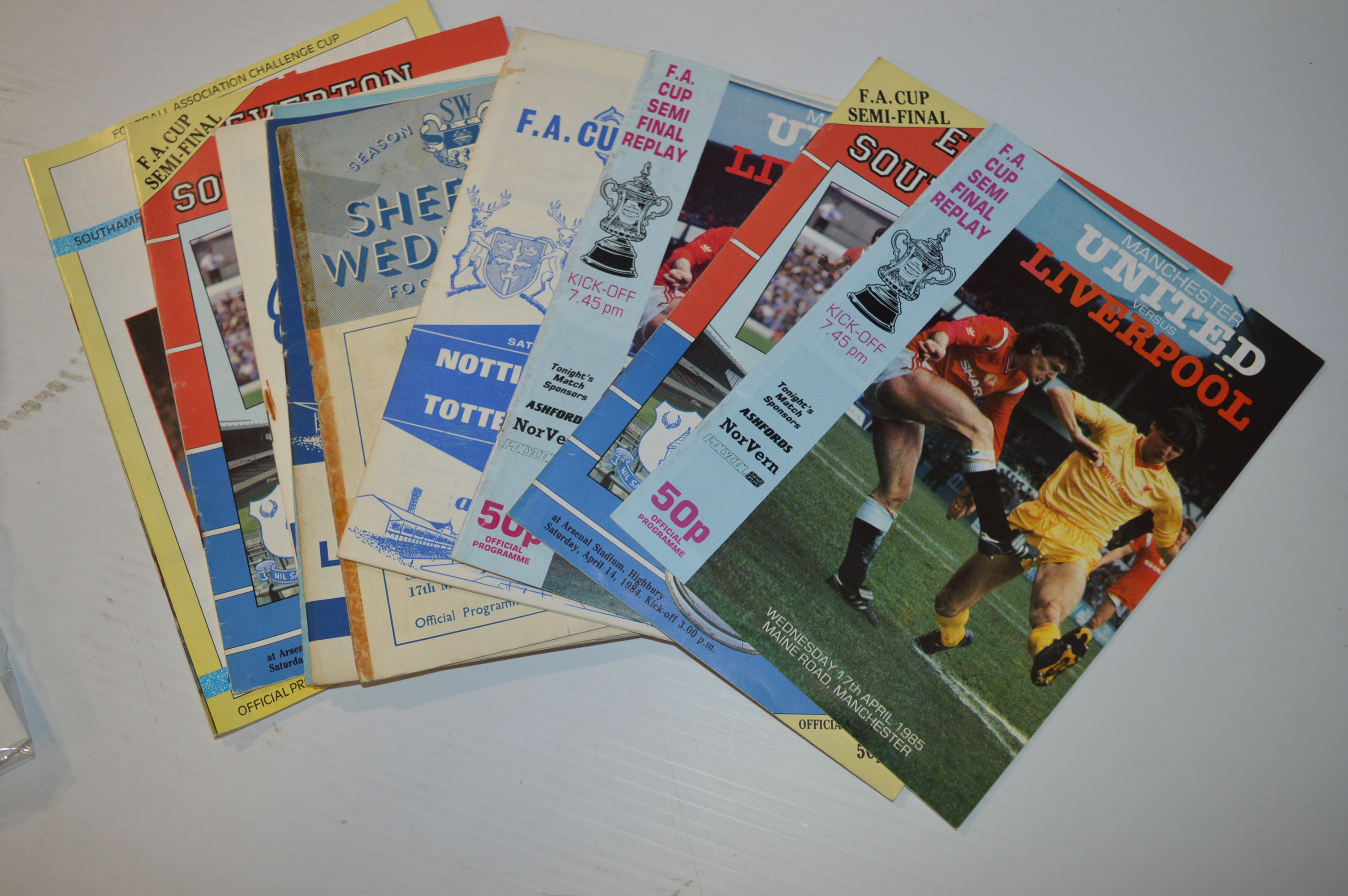 Twelve Various 1980'/90's Cup Semi-Final Programmes
