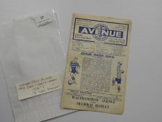 Watson Stow Avenue Jubilee Season 1950/51