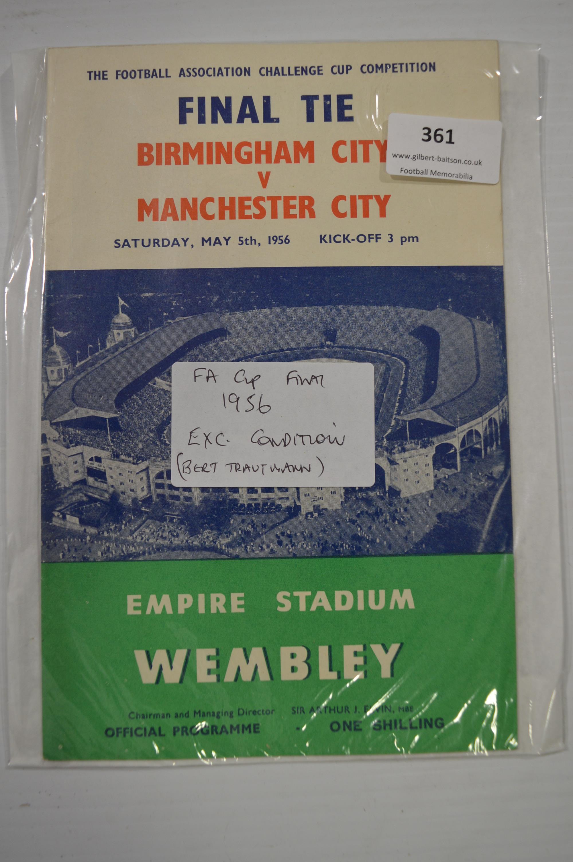 FA Cup Final 1956 Birmingham vs Manchester City (Bert Trautmann)