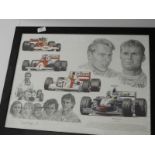 Framed Motor Racing Picture