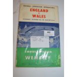 England vs Wales 1954, vs Scotland 1955 & vs (2x) Spain 1955