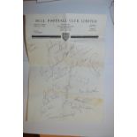 Hull Football Club Limited Letterhead with Autographs Including Sammy Lloyd, Pete Hall, Arthur Bunti