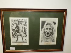 Framed Photos of George Best and Dennis Law