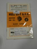 Friendly Hull City vs Banik Ostrava 1959 Programme