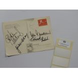 1st Day Cover Sweden World Cup 1958 - Signed by Peter Broadbent, Graham Williams - Slight Tear