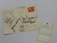 1st Day Cover Sweden World Cup 1958 - Signed by Peter Broadbent, Graham Williams - Slight Tear