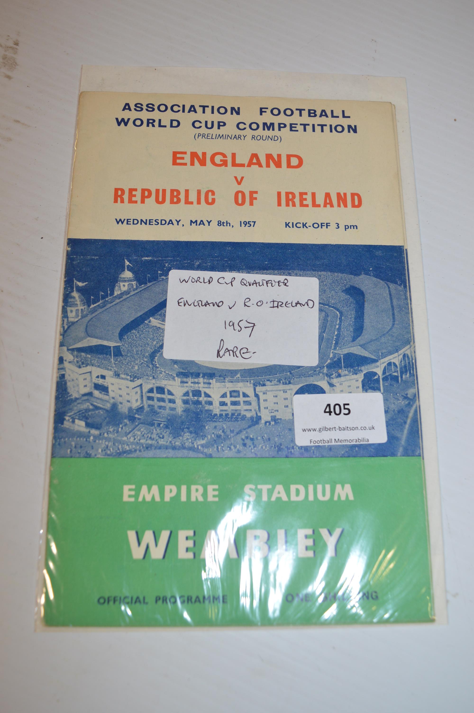 World Cup Qualifier 1957 England vs Republic of Ireland