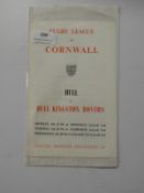 Rugby League in Cornwall - Hull vs Hull Kingston Rovers Programme