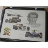 Framed Motor Racing Picture with Stuart Macintyre
