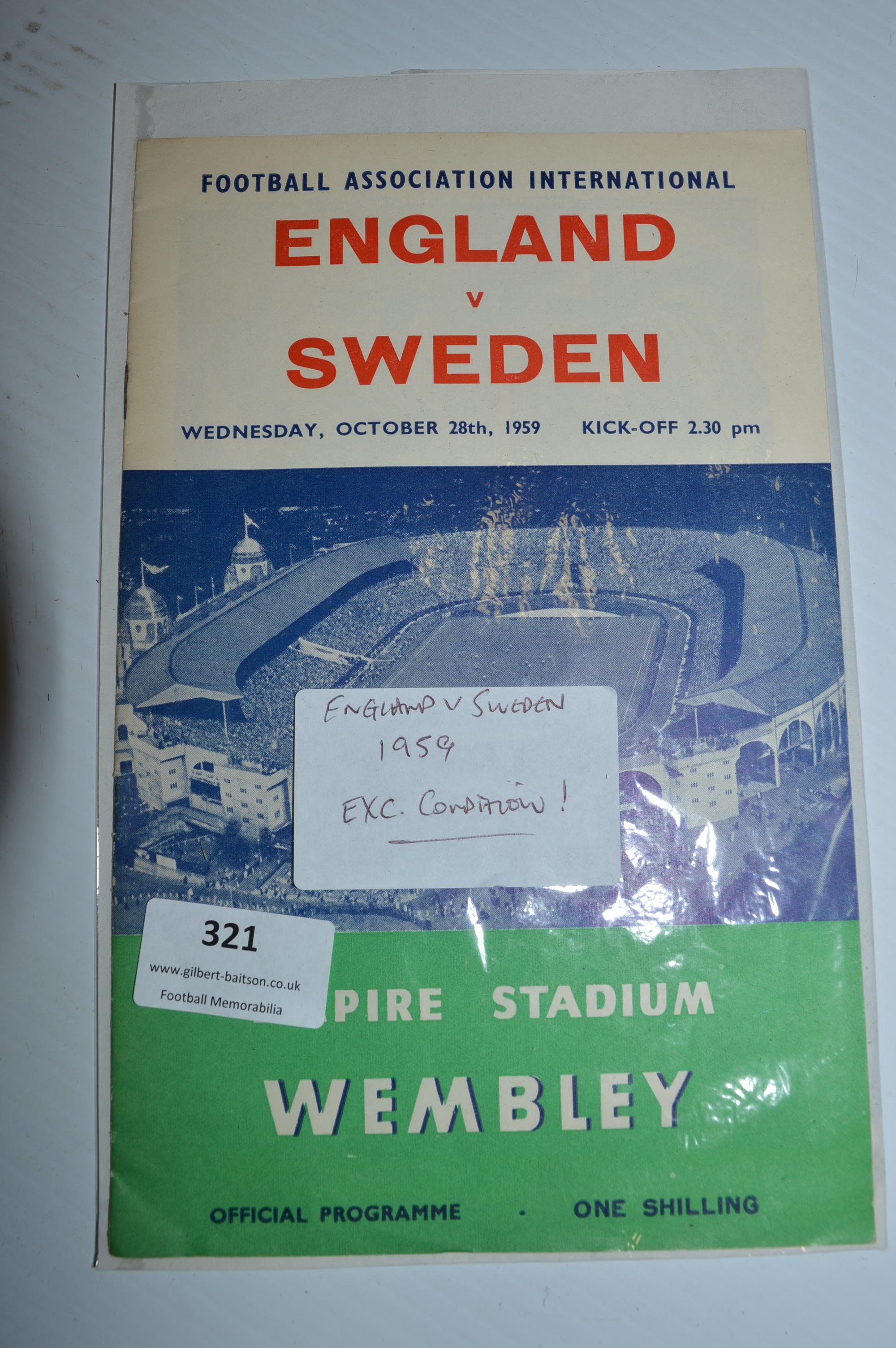 England vs Sweden 1959