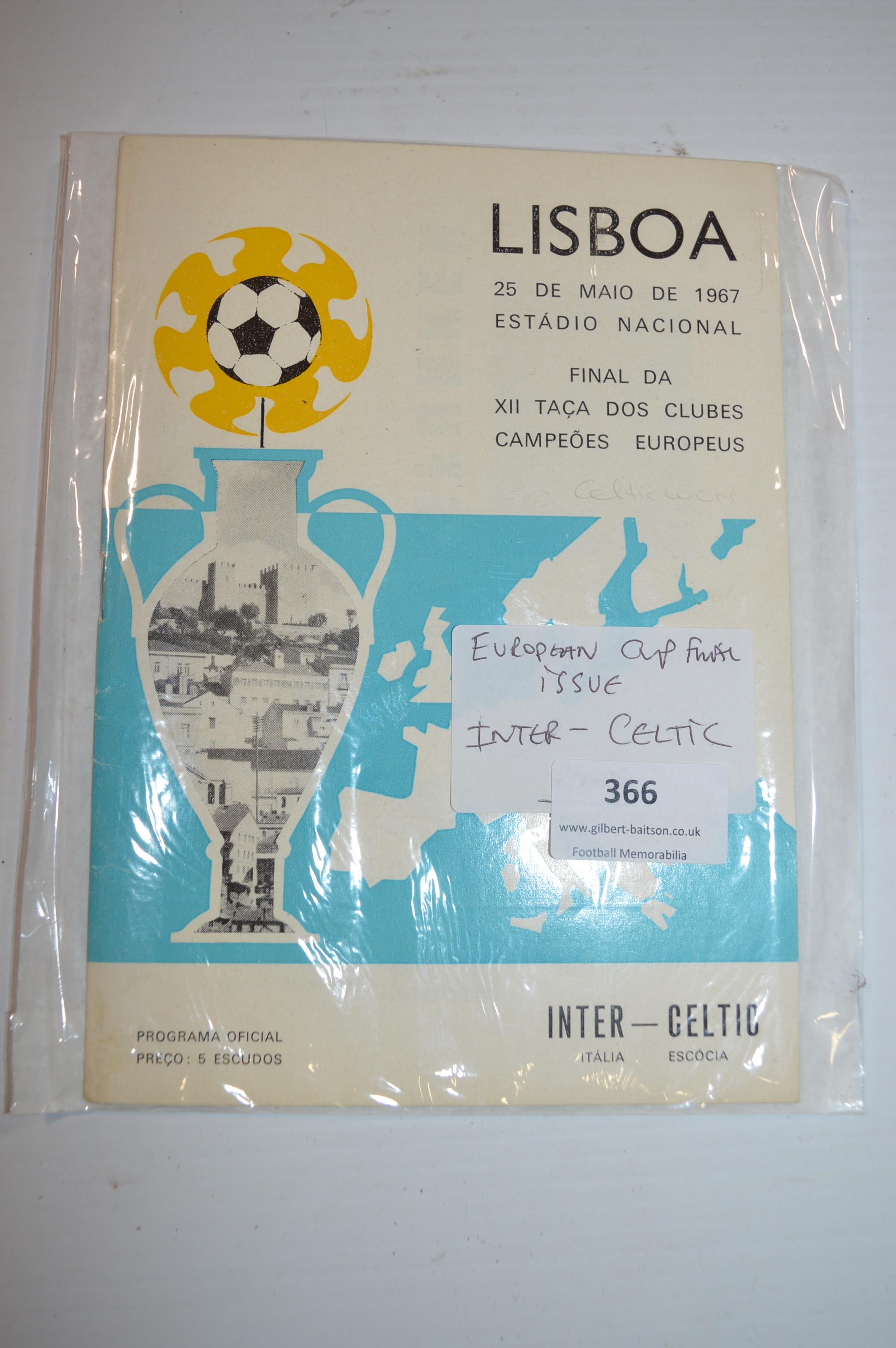 European Cup Final 1967 Inter vs Celtic