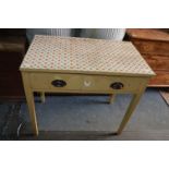 Painted Pine Kitchen Table with Two Drawers