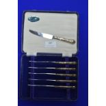 Boxed Set of Six Silver Fruit Knives