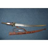 African Sword in Ornate Leather Sheath