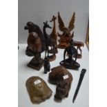 Carved Wooden Animals etc.