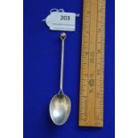 Hallmarked Silver Football Spoon - London 1950/51, approx 8g