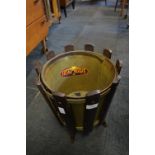 Teak & Brass Coal Bucket by Heatwave