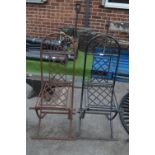 Pair of Folding Wrought Iron Garden Chairs