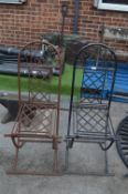 Pair of Folding Wrought Iron Garden Chairs