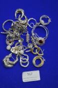 Quantity of Silver Jewellery; Earrings, Rings, etc.