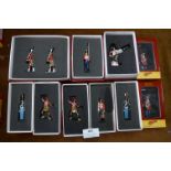 Ten Boxes of Britains Diecast Soldiers; Red Coats, Blue Coats, Zulus, Grenadier Officers, etc.